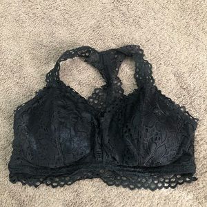 Black lace bralette. Good condition size large
